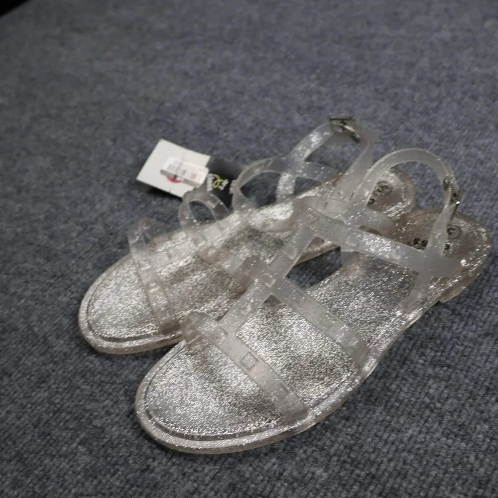 Art‎ Class Sandals Girls Size 5 Clear Silver Glitter Jelly Larkin Gladiator